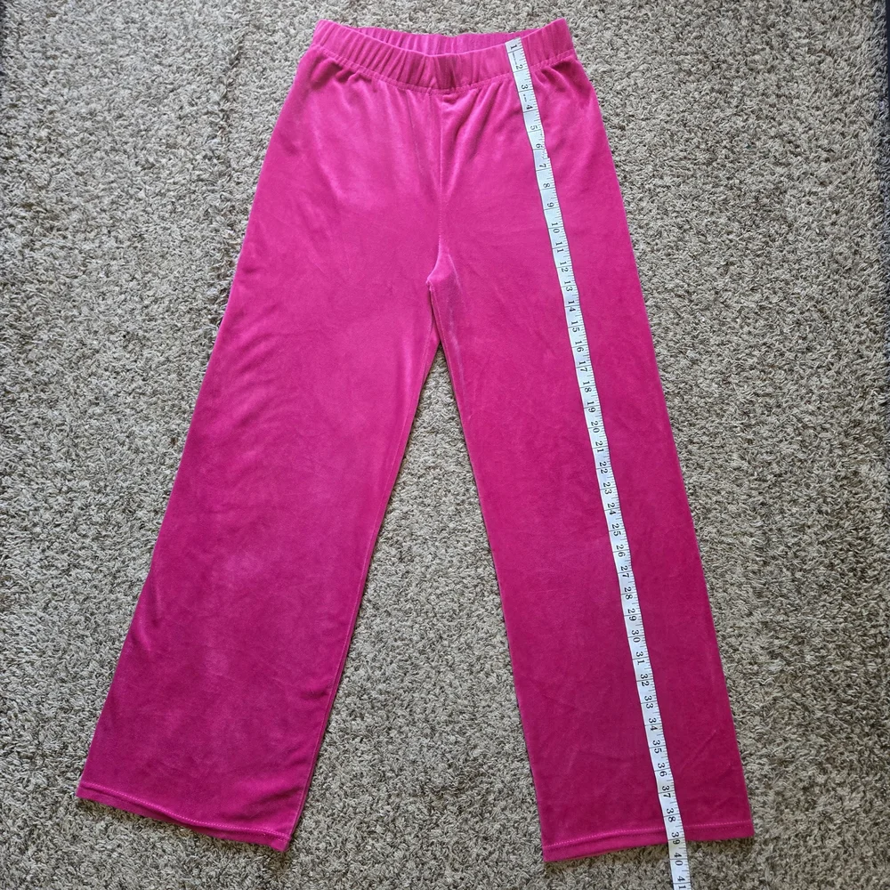 New Mix Classic Pink Velour Wide Leg Pants Womens M Lounge Pull On
